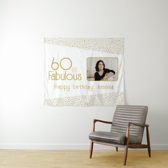 Tenture 60 et Fabulous Gold Parties scintillant Photo 60e  (En situation (horizontale))