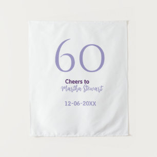 Tenture 60 & merveilleux anniversaire violet gras nom date