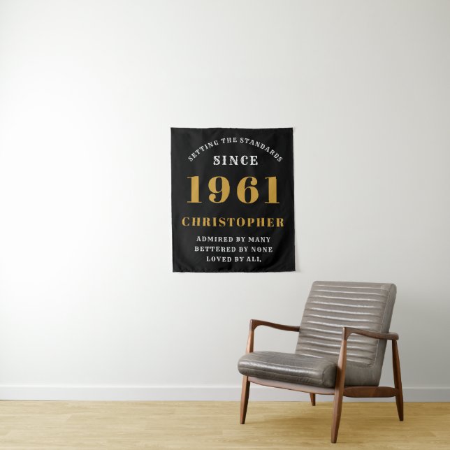 Tenture 60e anniversaire 1961Black Gold pour lui personnal (En situation)