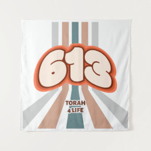 Tenture 613 Torah pour la vie - Art rétro funky juif