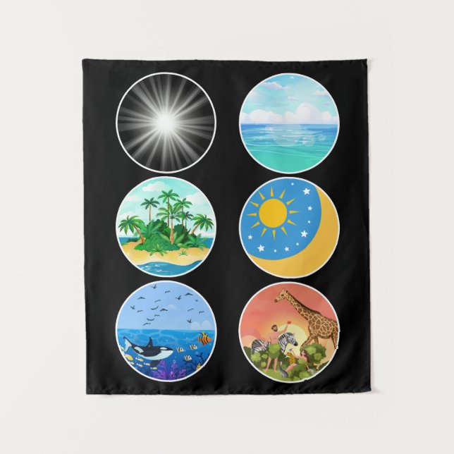 Tenture 6 Jours de création - Genèse 1-2 Enseignant scolai (Devant)