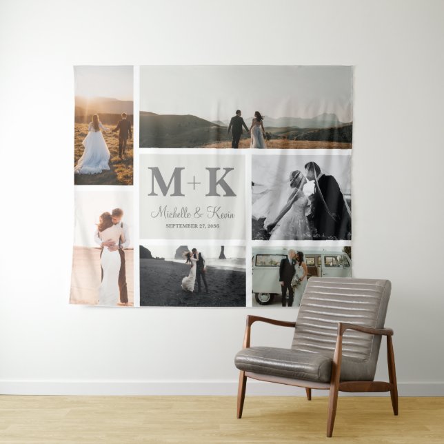 Tenture 6 Photo Collage de mariage Nouveaux mariés (En situation (horizontale))