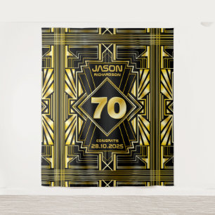 Tenture 70e anniversaire Art Déco Gold Black Great Gatsby