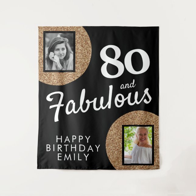 Tenture 80 et Fabulous Gold Parties scintillant 2 Photo 80 (Devant)