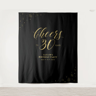Tenture À 30 ans, tchin !   Soirée d'anniversaire Or et No