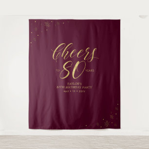 Tenture À 80 ans d'or et de rouge Fête des 80 ans
