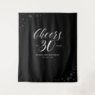 Tenture À la santé de 30 ans 30e anniversaire noir et bl