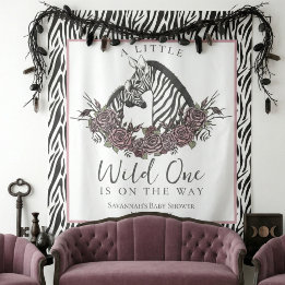 Tenture A Little Wild One Baby Zebra Print Backdrop