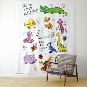 Tenture À plus tard Alligator – Pun d'au revoir mignon ave