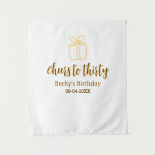 Tenture À trente ans, cadeau pastel marron jaune