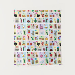 Tenture ABC Alphabet lettres d'apprentissage joyeux alimen