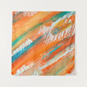 Tenture Abstract gouache painting different bright colors.