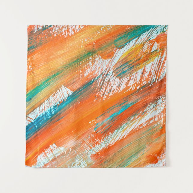 Tenture Abstract gouache painting different bright colors. (Devant)