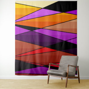 Tenture Abstract moderne geometric shapes triorange
