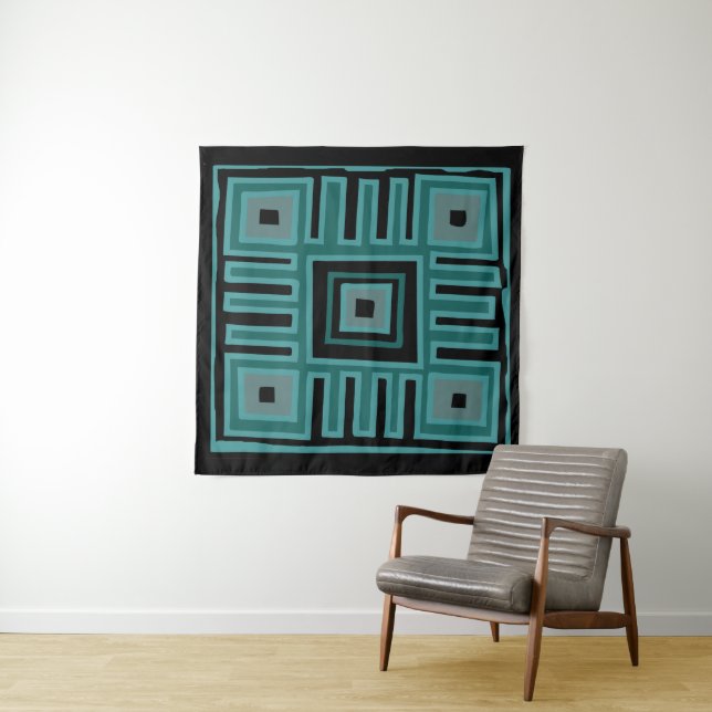 Tenture abstrait afrique papier motif moderne (En situation)