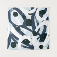 Abstrait bleu et marine brushstrokies peinture ill