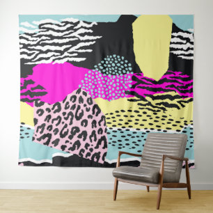 Tenture Abstrait coloré formes organiques moderne motif