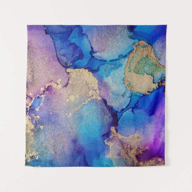 Tenture Abstrait coloré : Peinture à l'huile texturée. (Devant)