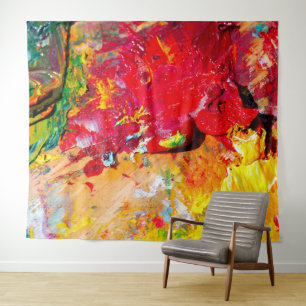 Tenture Abstrait De Palette Artiste Colorée