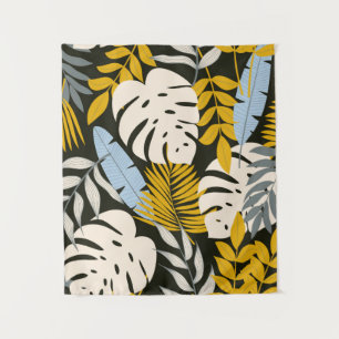 Tenture Abstrait motif sans faille avec des feuilles tropi