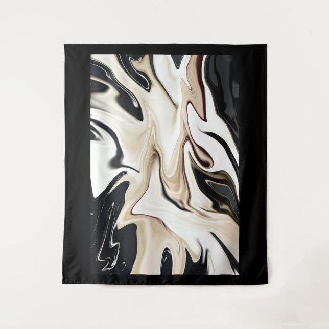 Tenture Abstraite élégante couleur rétro fluide numérique (Devant)