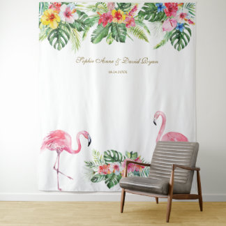 Tenture Accessoire de photobooth de mariage Fleurs Tropica