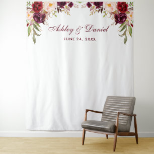 Tenture Accessoire de photobooth de mariage fond floral bo