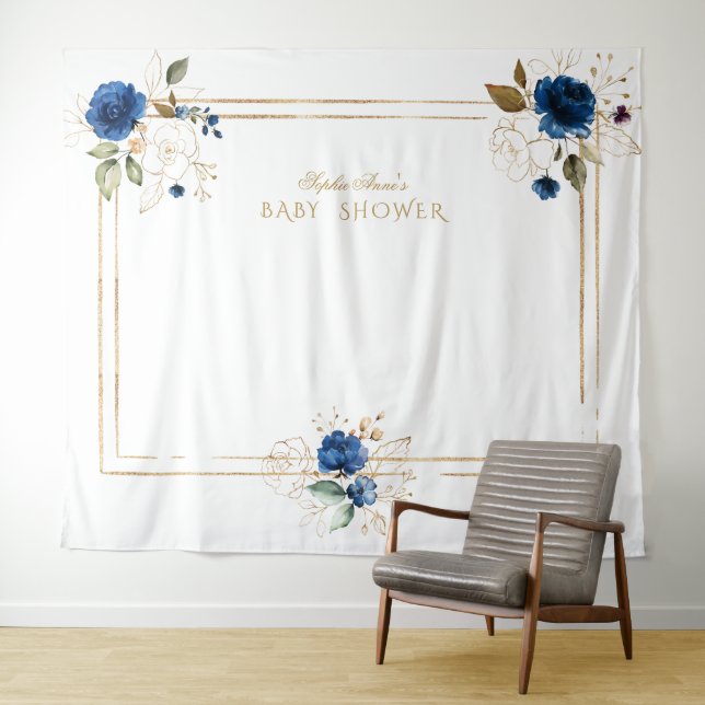 Tenture Accessoire élégant pour Baby Shower garçon avec fl (En situation (horizontale))