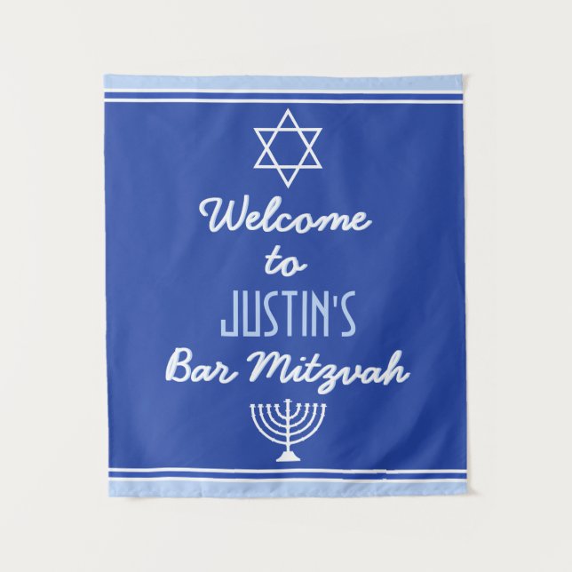 Tenture Accueil personnalisé pour Bar Mitzvah (Devant)