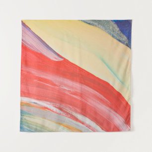 Tenture Acrylique colorée : Fragment en bois texturé