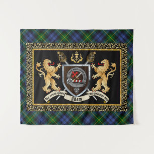 Tenture Adam Clan Badge & Motto avec Lions 