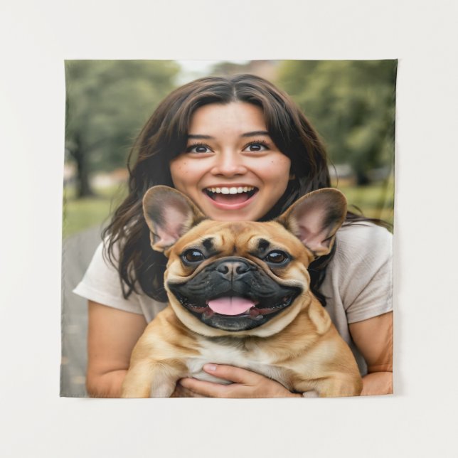 Tenture Add French Bulldog Photo Personalize (Devant)