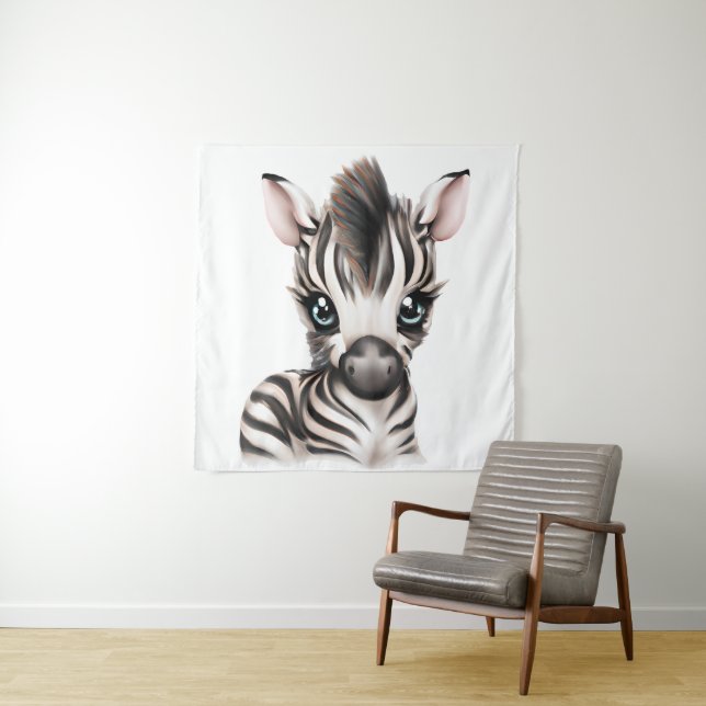 Tenture adorable bébé Zebra (En situation)