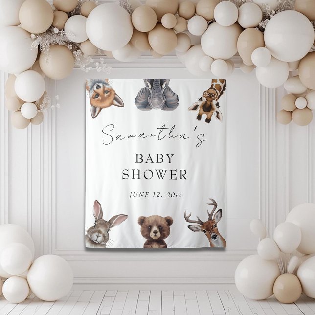 Tenture Adorable safari animaux cartes de baby shower et c (Créateur téléchargé)