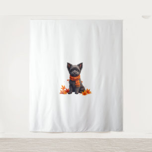 Tenture Affenpinscher Au Coeur Fait De Feuilles D'Automne