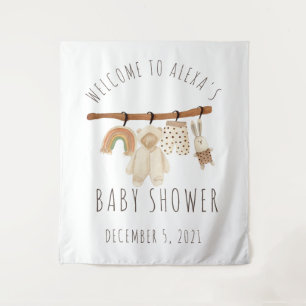 Tenture Affiche de bienvenue Baby shower Boho Clothesline