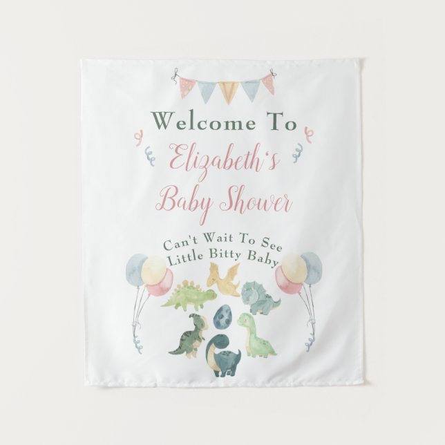 Tenture Affiche de bienvenue Baby shower d'aquarelle Cute  (Devant)