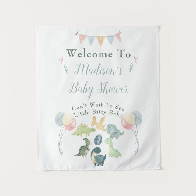 Tenture Affiche de bienvenue Baby shower d'aquarelle Cute  (Devant)
