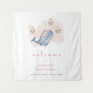 Tenture Affiche de bienvenue de Baby shower Floral de bale
