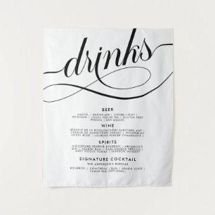 Tenture Affiche de menu de bar de boissons de mariage d'éc