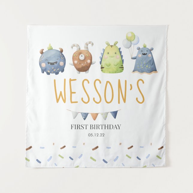 Tenture Affiche de monstre, Panneau de bienvenue de monstr (Devant)