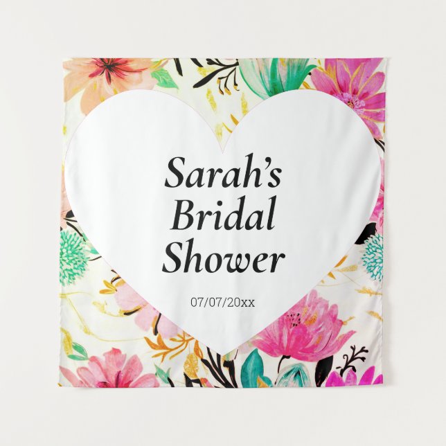 Tenture Affiche de mur de douche de mariage personnalisée (Devant)