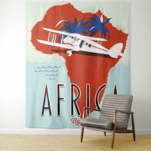 Tenture Affiche de voyage Afrique par avion