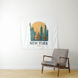 Tenture Affiche de voyage minimaliste vintage de New York