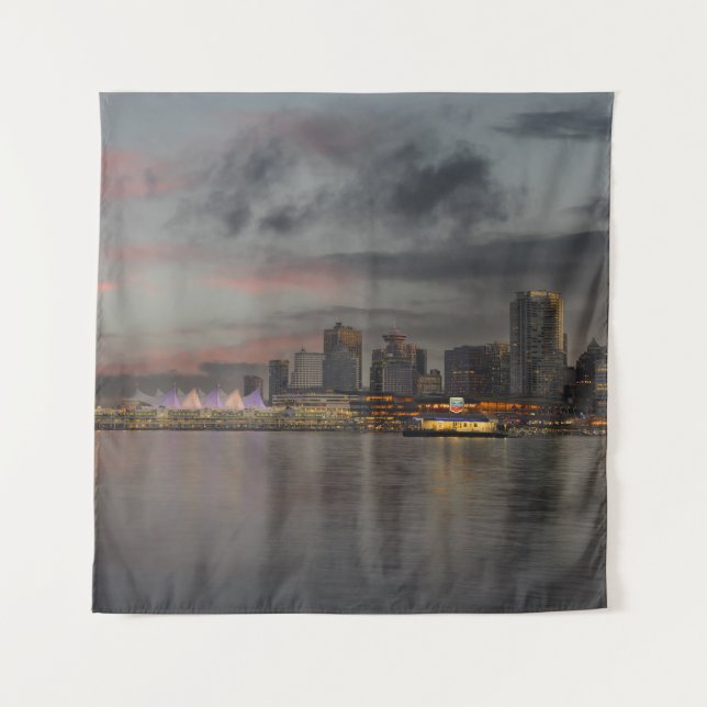 Tenture Affiche Vancouver Skyline At Sunset (Devant)