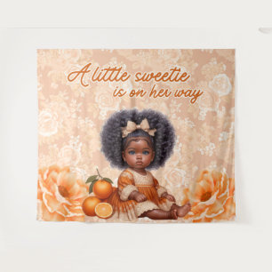 Tenture Africaine Américaine Baby Girl Sweet Orange Vint