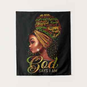 Tenture African American Girl Dieu Says I Am Black Pride