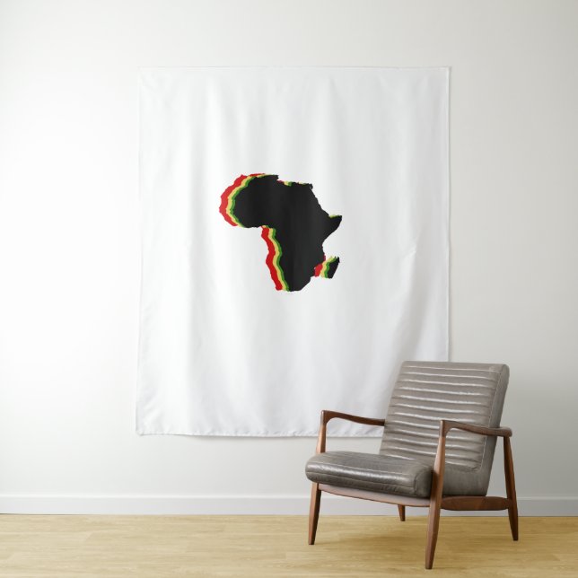 Tenture "Afrique" - Rouge, Or et Vert (En situation)