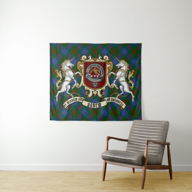 Tenture Agnew Clan Badge & Tartan (En situation (horizontale))