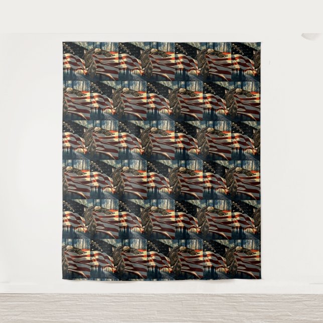 Tenture Aigle à drapeau américain (Devant)